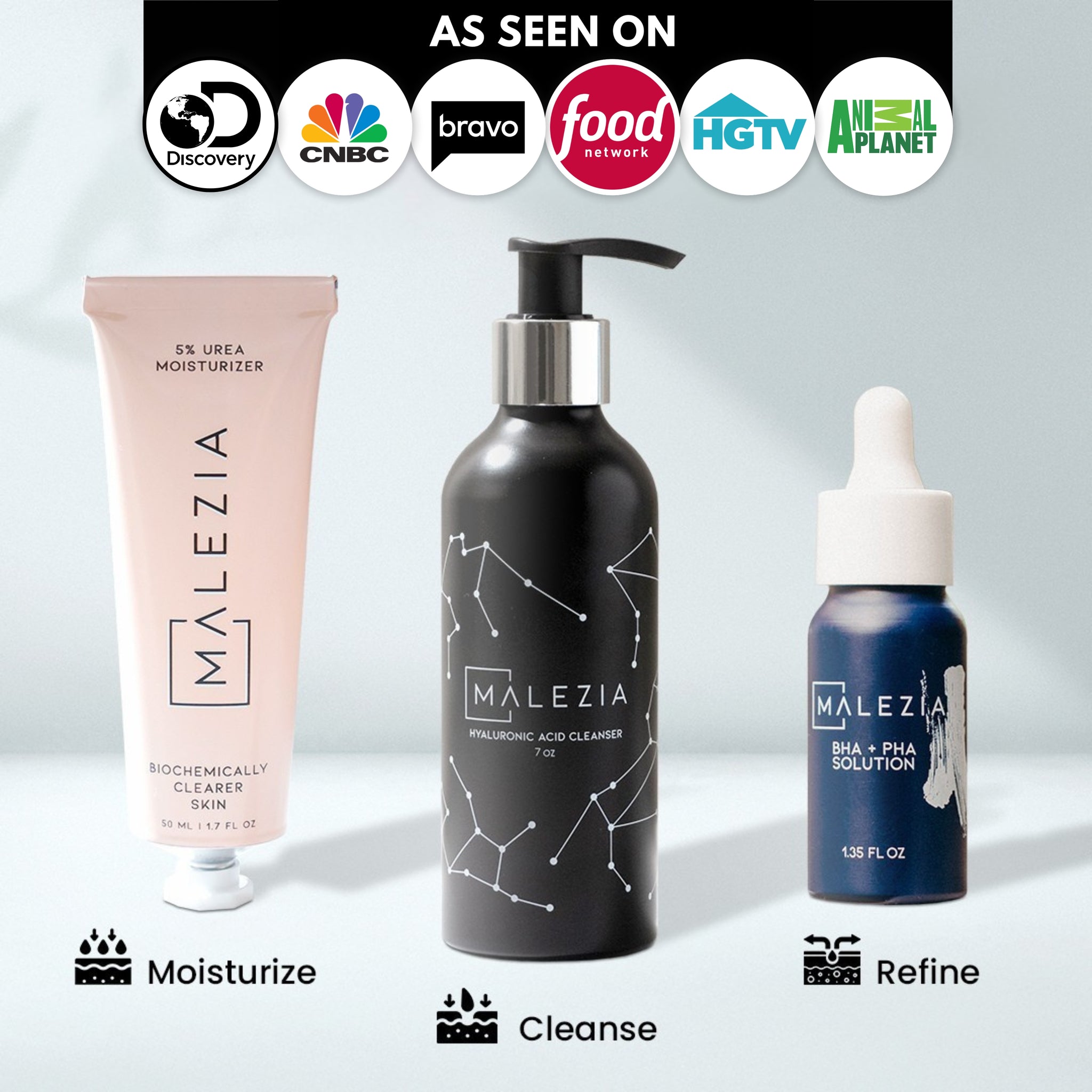 Malezia Skin Renewal Trio | Cleanse, Hydrate, Refine